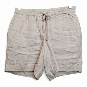 Talbots Women's Cream Linen Draw String Shorts 6" Size XS
